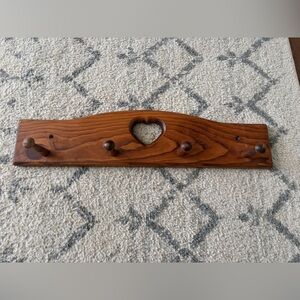 Heart-Shaped Wooden Wall Hook